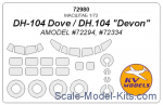 KVM72980 Mask 1/72 for DH-104 Dove/DH.104 