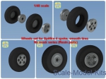 Detailing set: Spitfire wheels set (4 spoke, smooth tires, resin parts) No mask series, Northstar Models, Scale 1:48