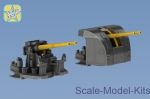 NSA350057 2 pcs of Royal Navy 4 inch (10.2 cm) Mark XVI guns in twin mounting