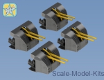 NSA350059 4 pcs of Royal Navy 4 inch (10.2 cm) Mark XVI guns in twin mounting