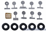 Detailing set: Wheels for HMMWV, ply pattern, soft, OKB Grigorov, Scale 1:72