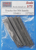 Detailing set: Tracks for M4 family, T54E1, OKB Grigorov, Scale 1:72