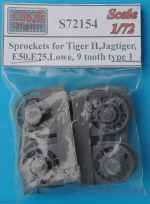 OKB-S72154 Sprockets for Tiger II,Jagtiger,E50,E75,Lowe, 9 tooth type 1 (8 per set)