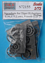 Detailing set: Sprockets for Tiger II,Jagtiger,Panther II,E50,E75,Lowe, 9 tooth, type 2, OKB Grigorov, Scale 1:72