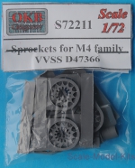 Detailing set: Sprockets for M4 family, VVSS D47366, OKB Grigorov, Scale 1:72