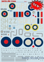 Decals / Mask: Decal for Spitfire Mk V Aces, part 1, Print Scale, Scale 1:48
