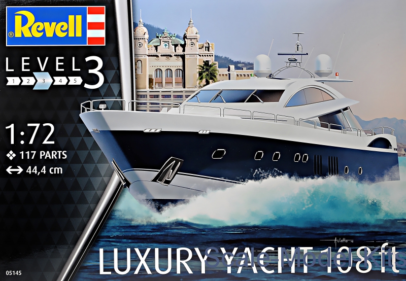 Revell Luxury yacht 108 ft plastic scale model kit in 172 scale