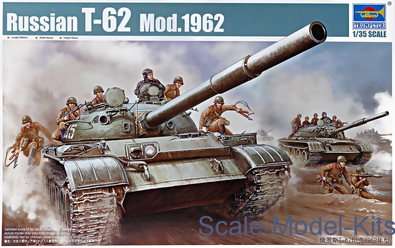 Trumpeter T62 Main Battle Tank Mod.1962 plastic scale model kit in