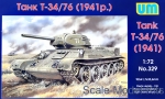 Tank: T-34/76 WW2 Soviet medium tank (1941), UniModels, Scale 1:72