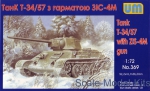 Tank: T-34/76-57 Soviet tank with ZIS-4 gun, UniModels, Scale 1:72