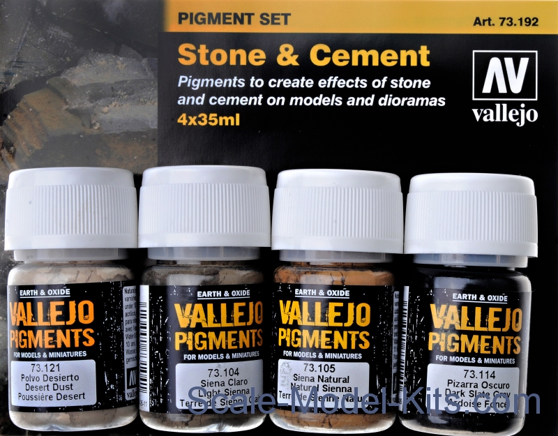 Pigments Set Stone & Cement Vallejo Brand New VAL73192 
